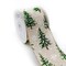 Designer's Shop WR 63-5180 Holiday Glitter Pine trees and snowflake on Burlap linen wired edge ribbons 2.5" x 10 yards